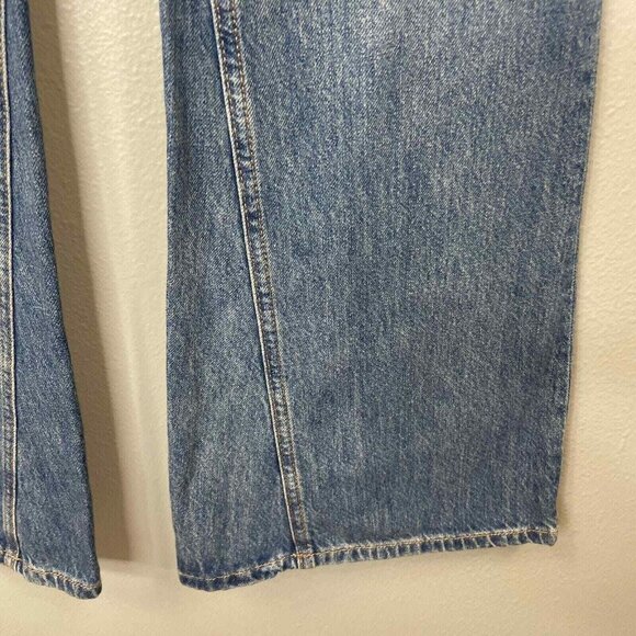 Free People New Dawn Flare Jeans Womens 25 Blue Denim High Rise Button Fly - Picture 4 of 15